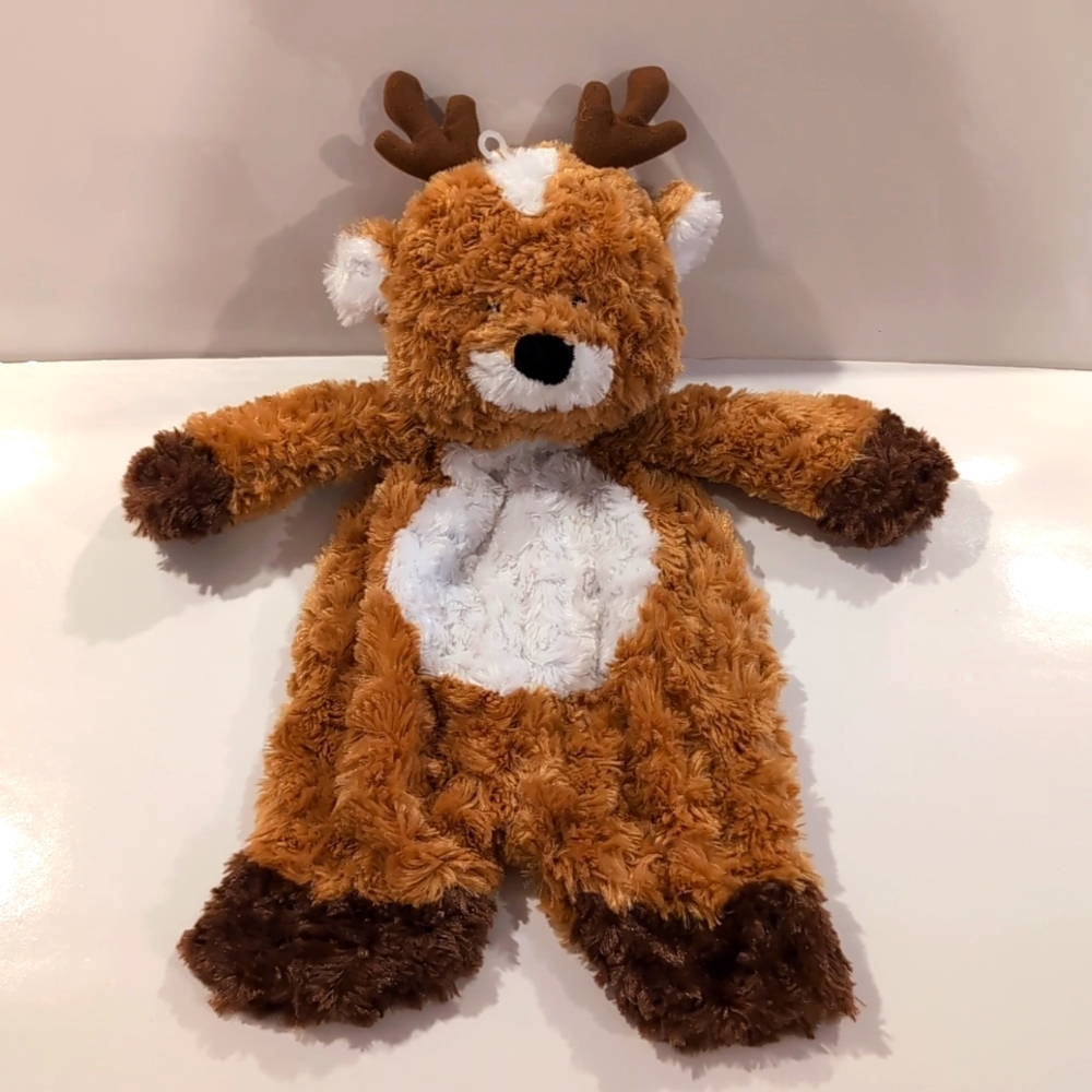 Baby Ganz Merry And Bright Flat A Pat Reindeer Security Blanket Lovey
